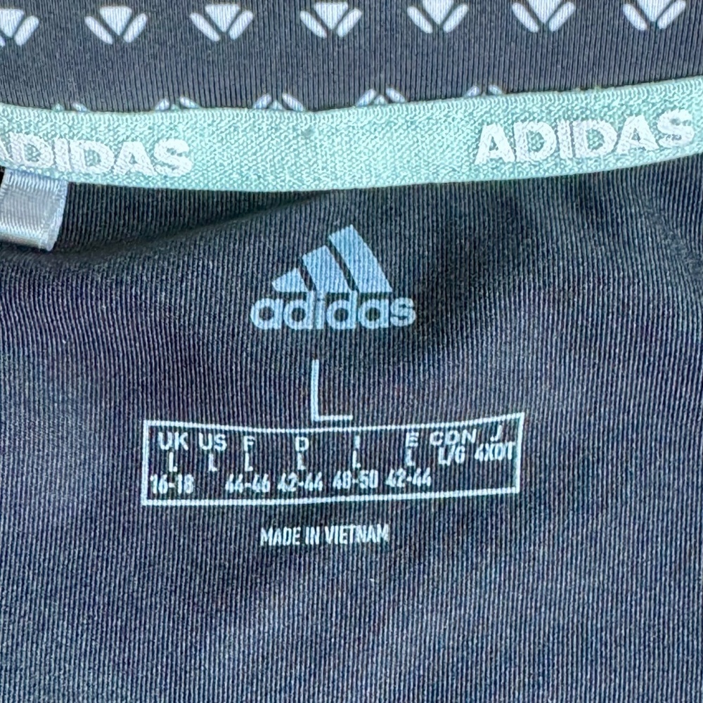 Adidas Ultimate 365 Printed Black Quarter-Zip Short Sleeve Golf Shirt Size L - Picture 7 of 14